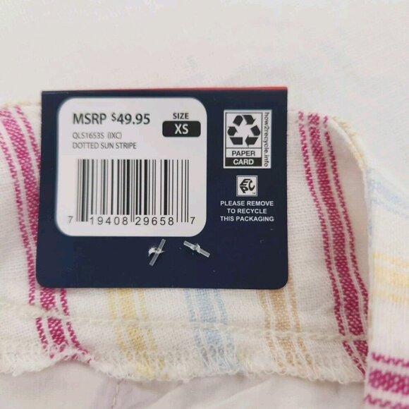 Gap Linen Shorts Womens Size XS Striped Yellow Pink High Rise - Picture 4 of 8